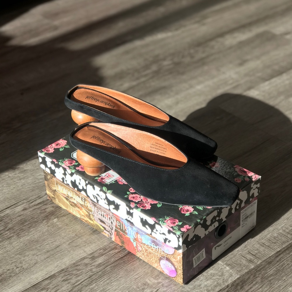 Black Suede Jeffrey Campbell Cryptic Mules